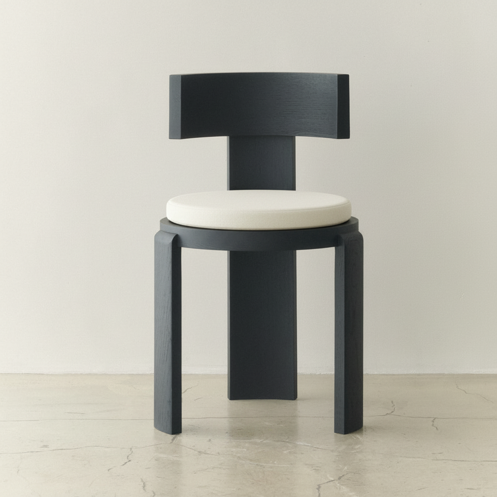 Spina chair black with seat cushion