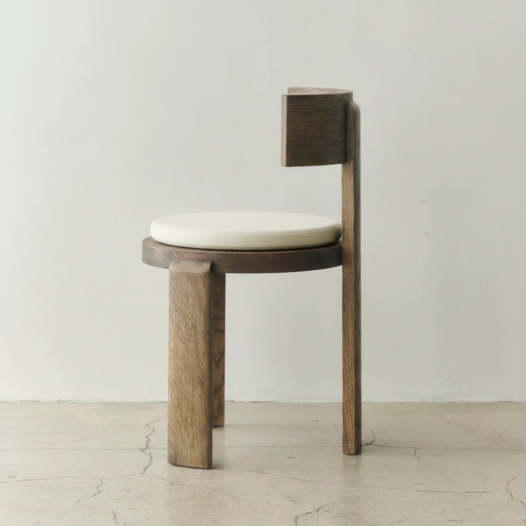 Spina Chair Smoked Oak with Cushion - Front Angle