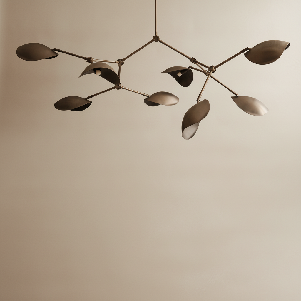 Stingray Chandelier Bronze on limewash beige background