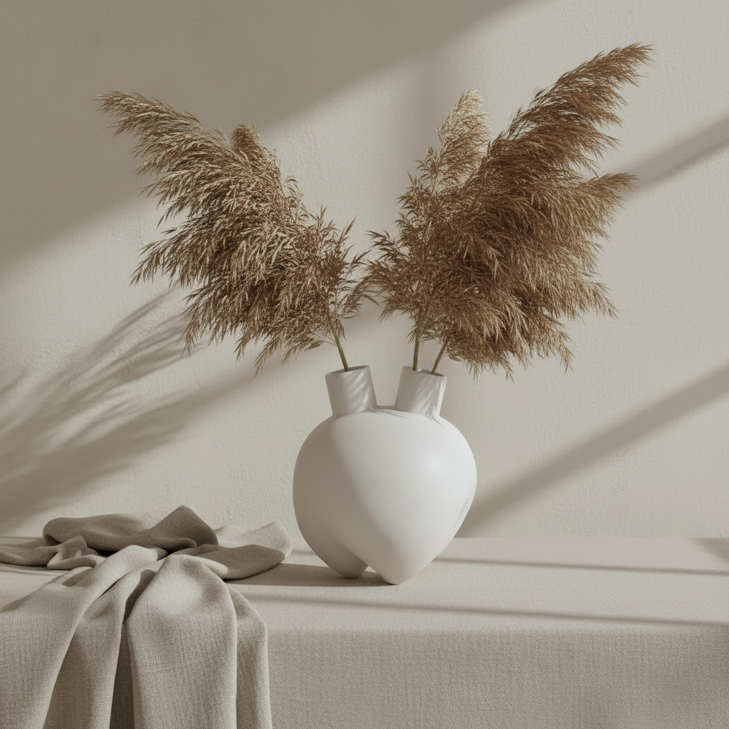 Sumo Vase, Horns - Bone White