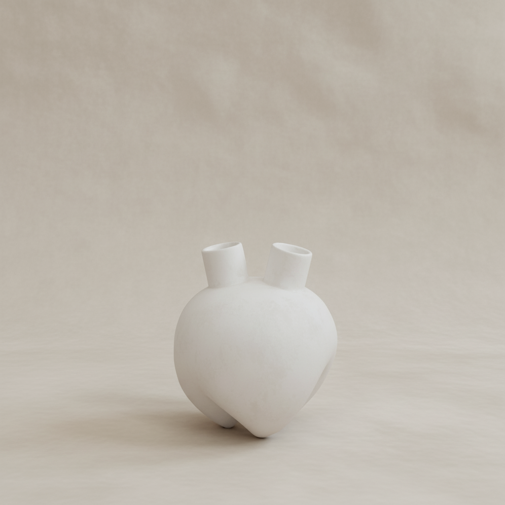 Sumo Vase, Horns - Bone White