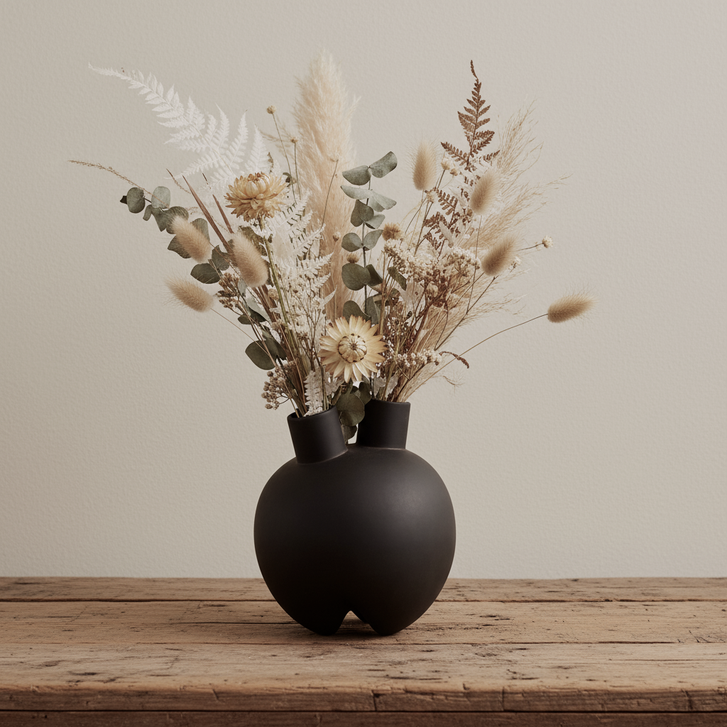 Sumo Vase, Horns - Coffee