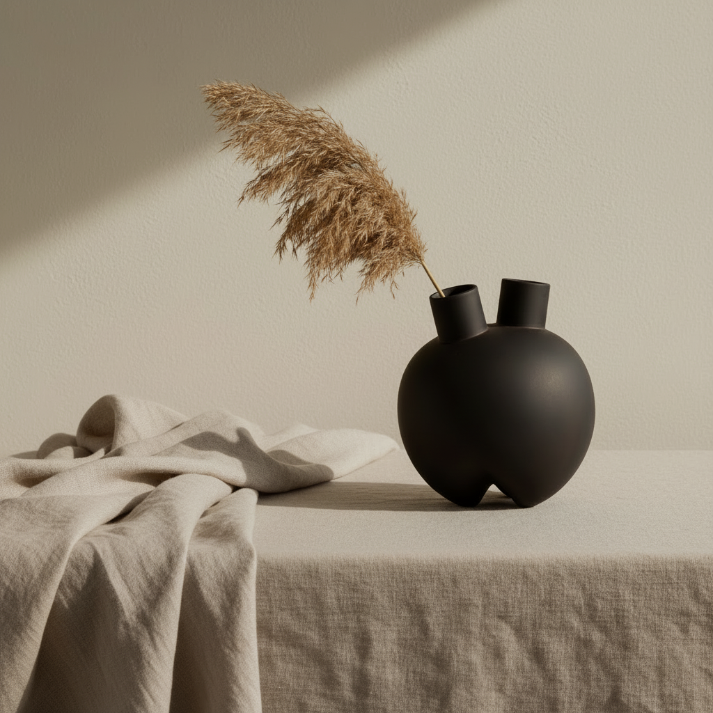 Sumo Vase, Horns - Coffee