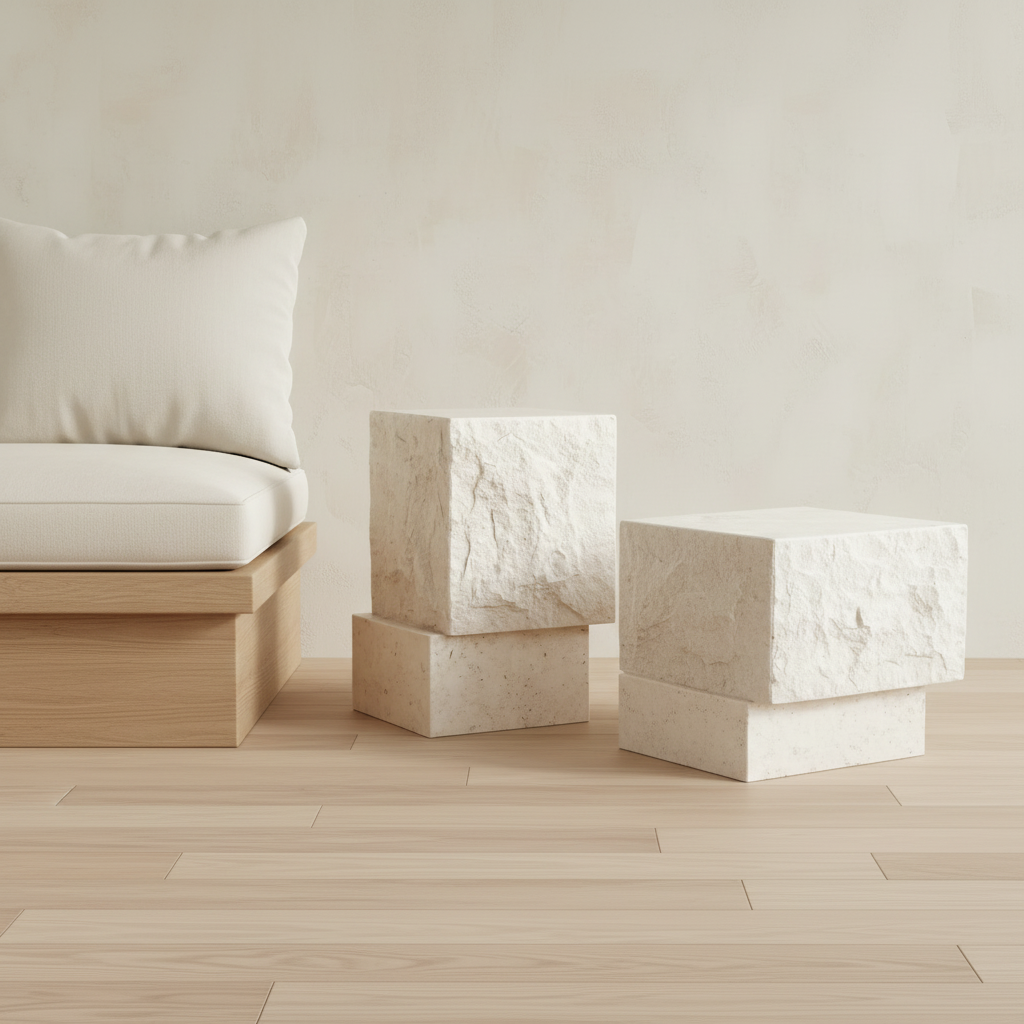 Temple Tables — Bleached Oak & Linen Setting