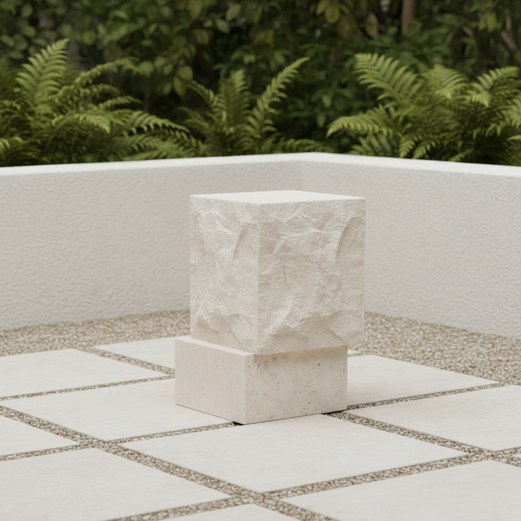 Temple Tall Table Limestone — Outdoor Patio 1:1
