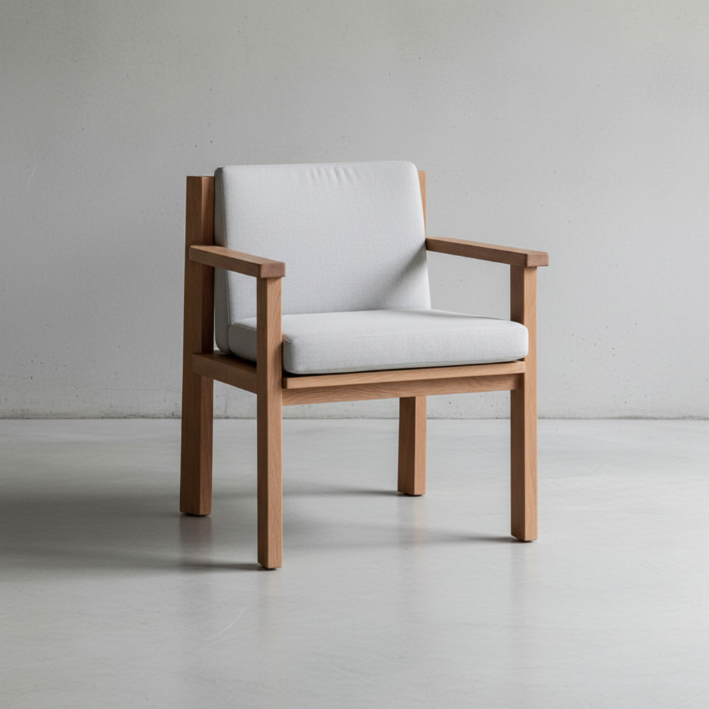 Timme Dining Chair with Arms on Concrete Floor