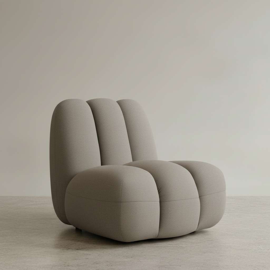 Toe Chair Grey-Taupe 3/4 Front