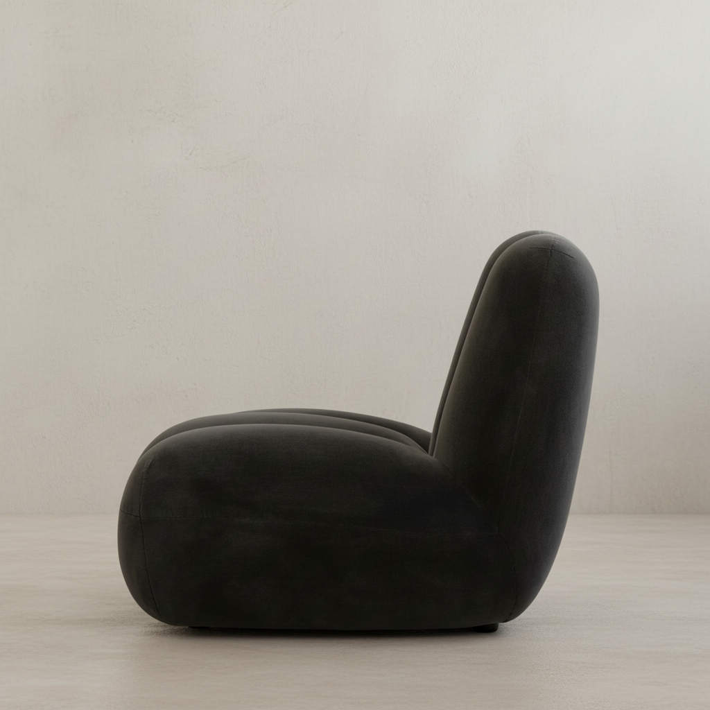 Toe Chair side profile — limewash