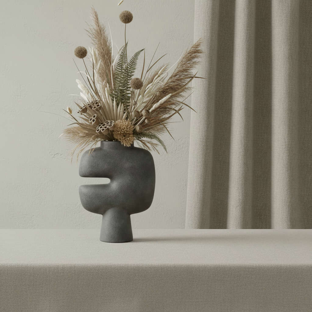 Tribal Vase Medio with Dried Arrangement