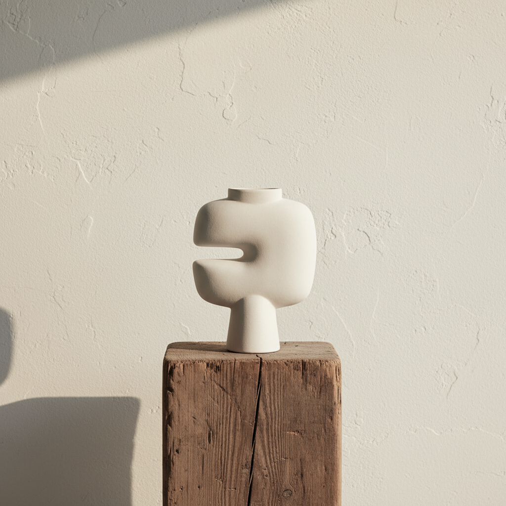 Tribal Vase, Medio - Bone White