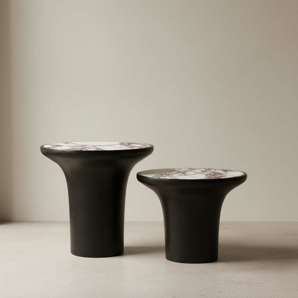 Trumpet Table Tall & Low Side by Side
