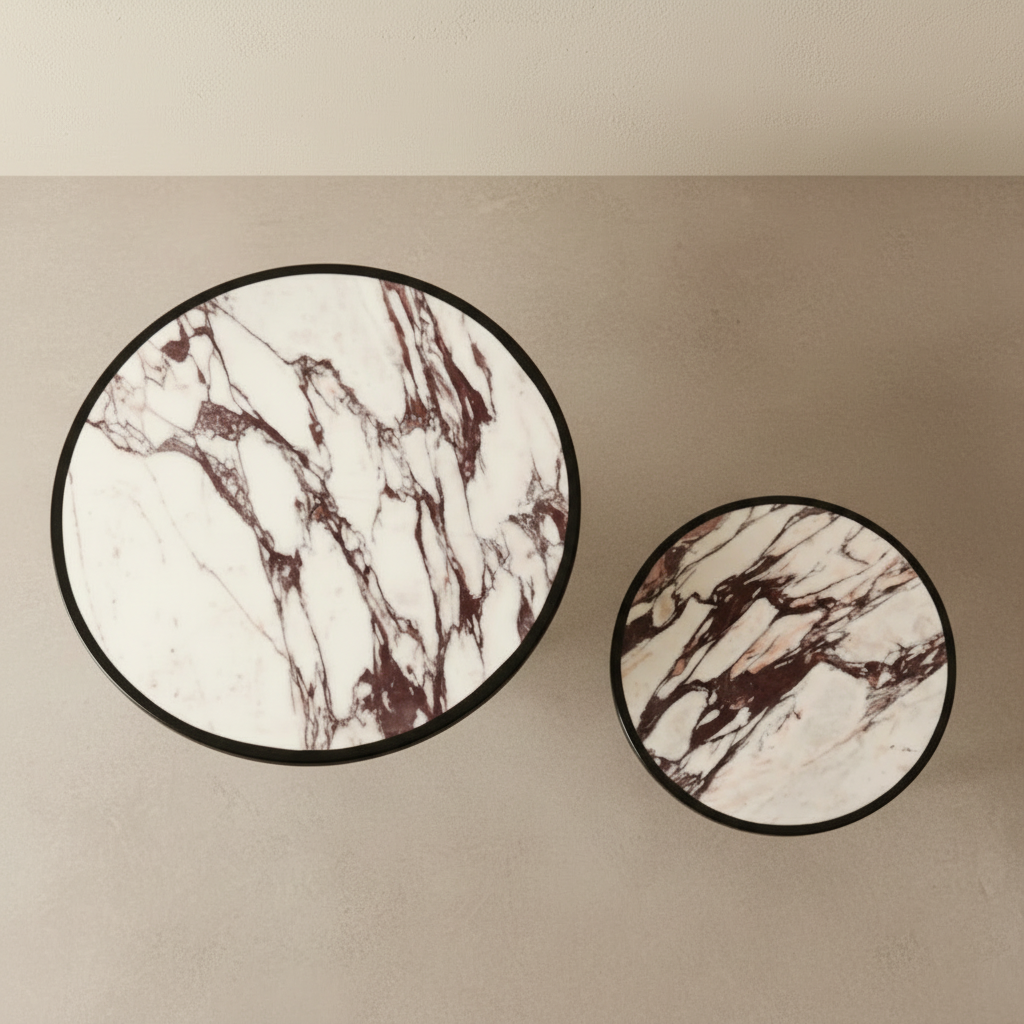 Trumpet Tables - Marble Top Flat-lay