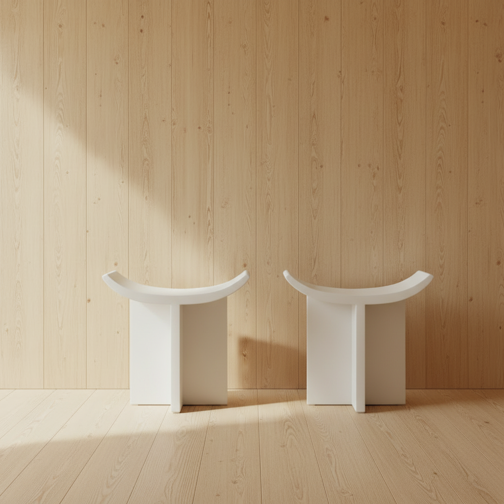 Two Brutus Stools — Douglas Fir Entryway