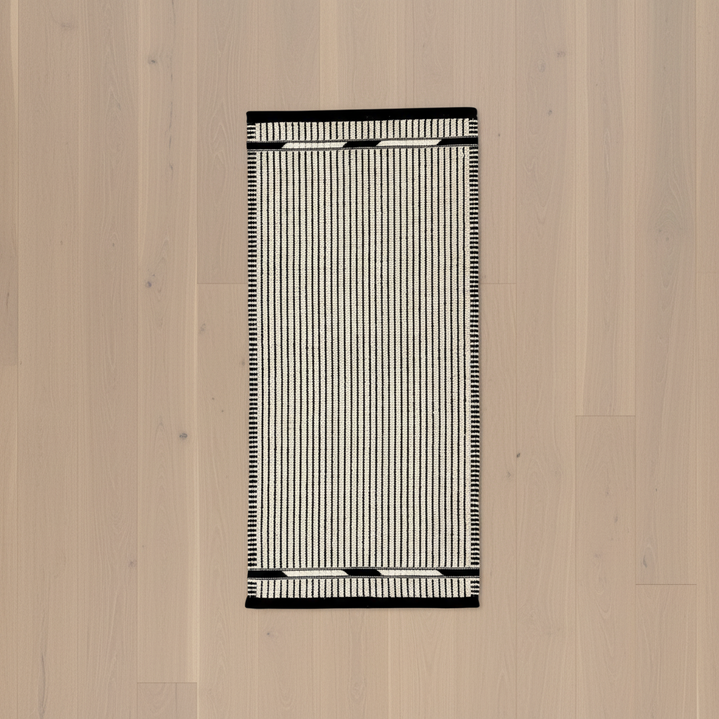 VK-3 Small Runner 2' x 4.25' on pale blonde oak floor - overhead view
