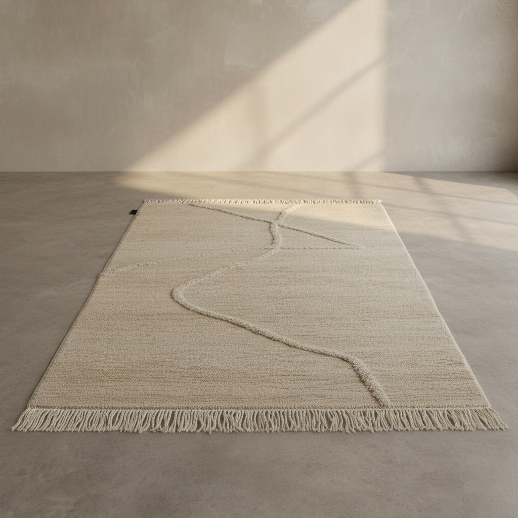 Vuoristo Knotted Rug – Overhead Studio View