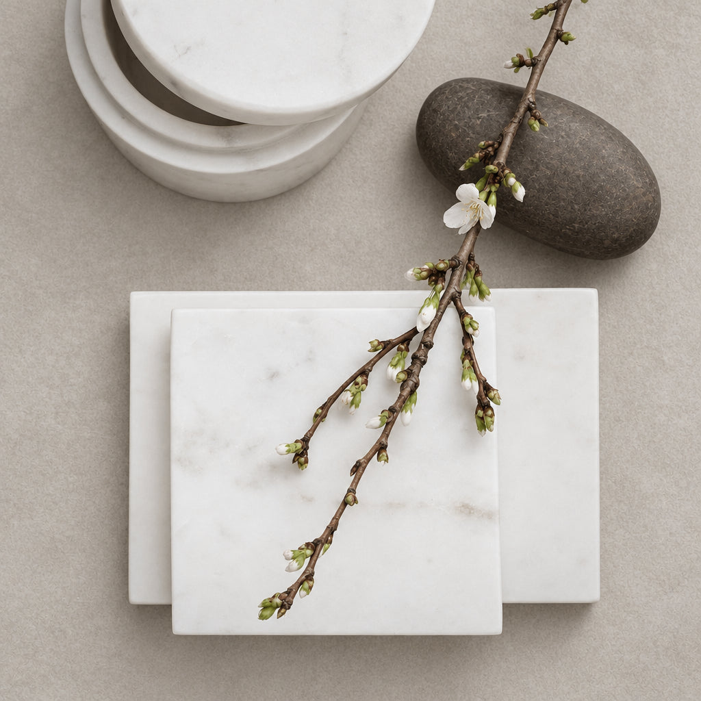 marblelous canister small, white