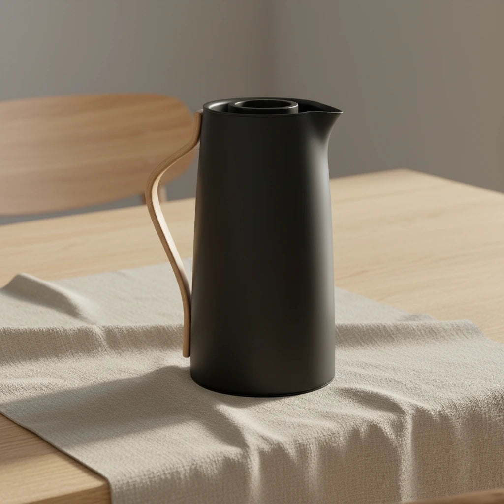 Emma vacuum jug, coffee 1.2L - Soft black