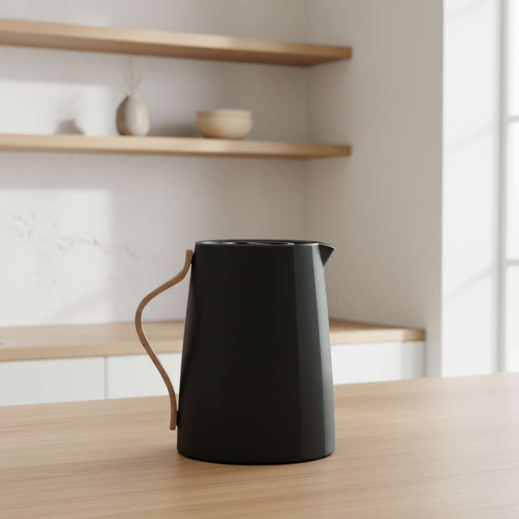 Emma vacuum jug with tea brewer - 1 L - black