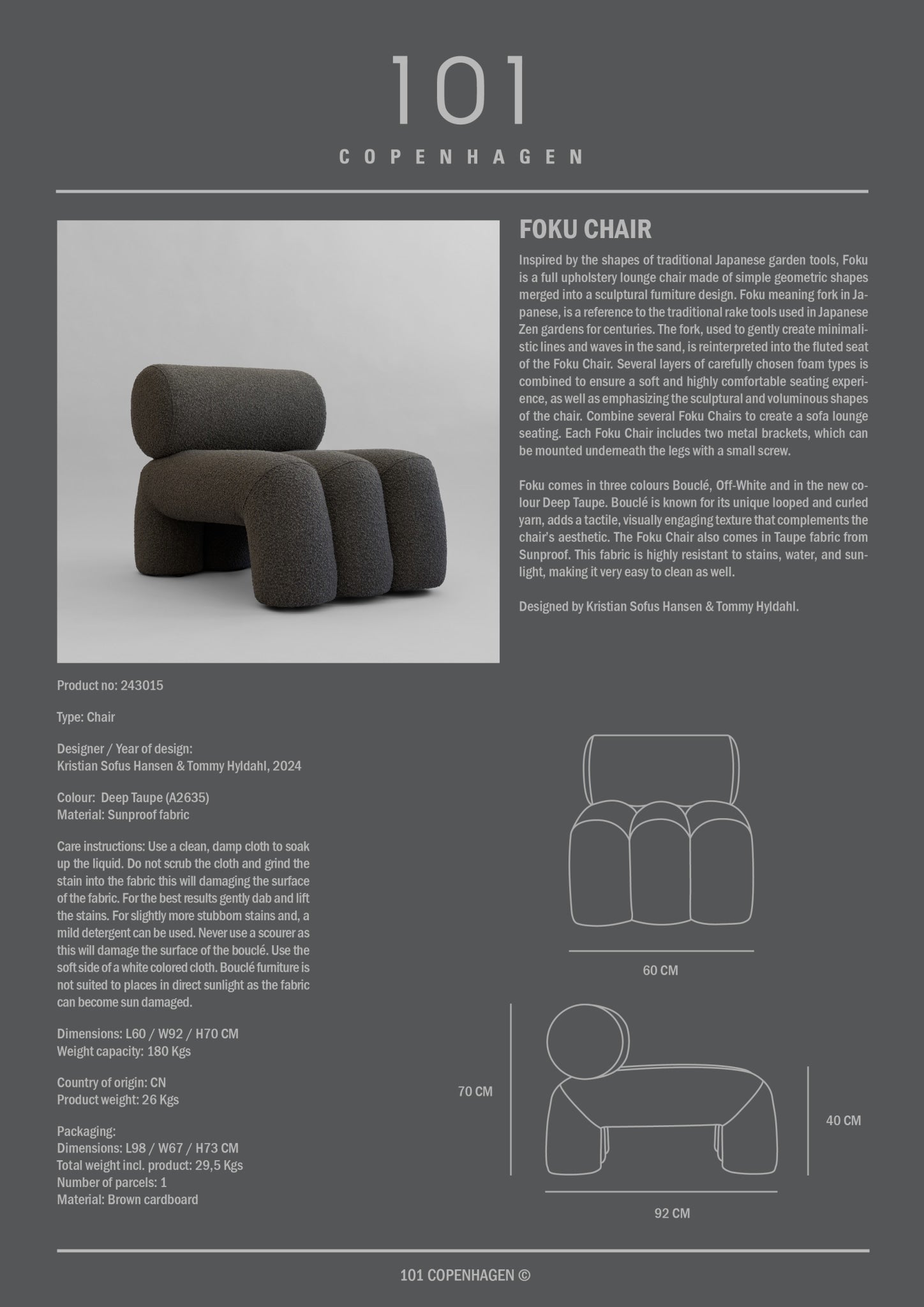 Foku Chair - Deep Taupe