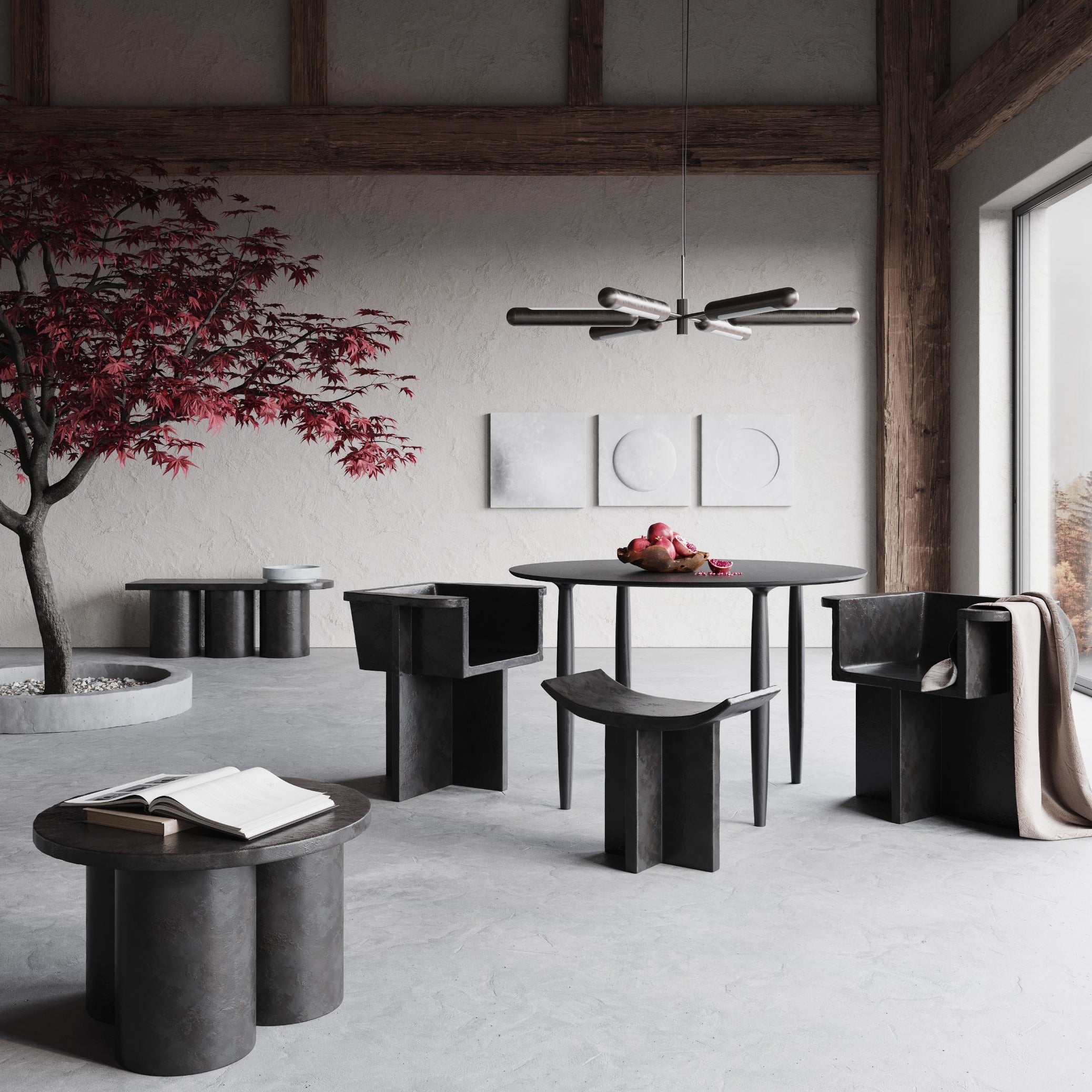 Big Foot Table, Low - Coffee