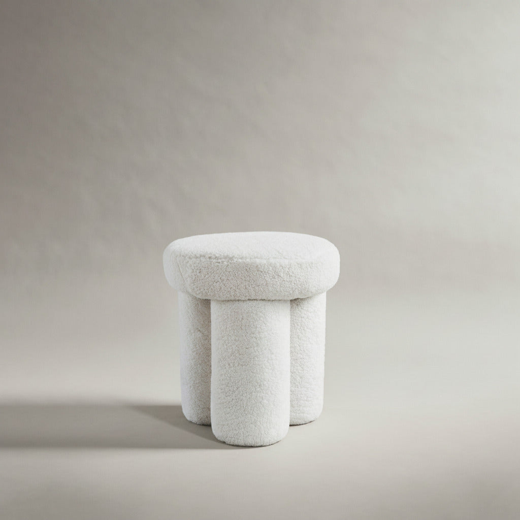 Big Foot Stool - Sheep Skin Off-White