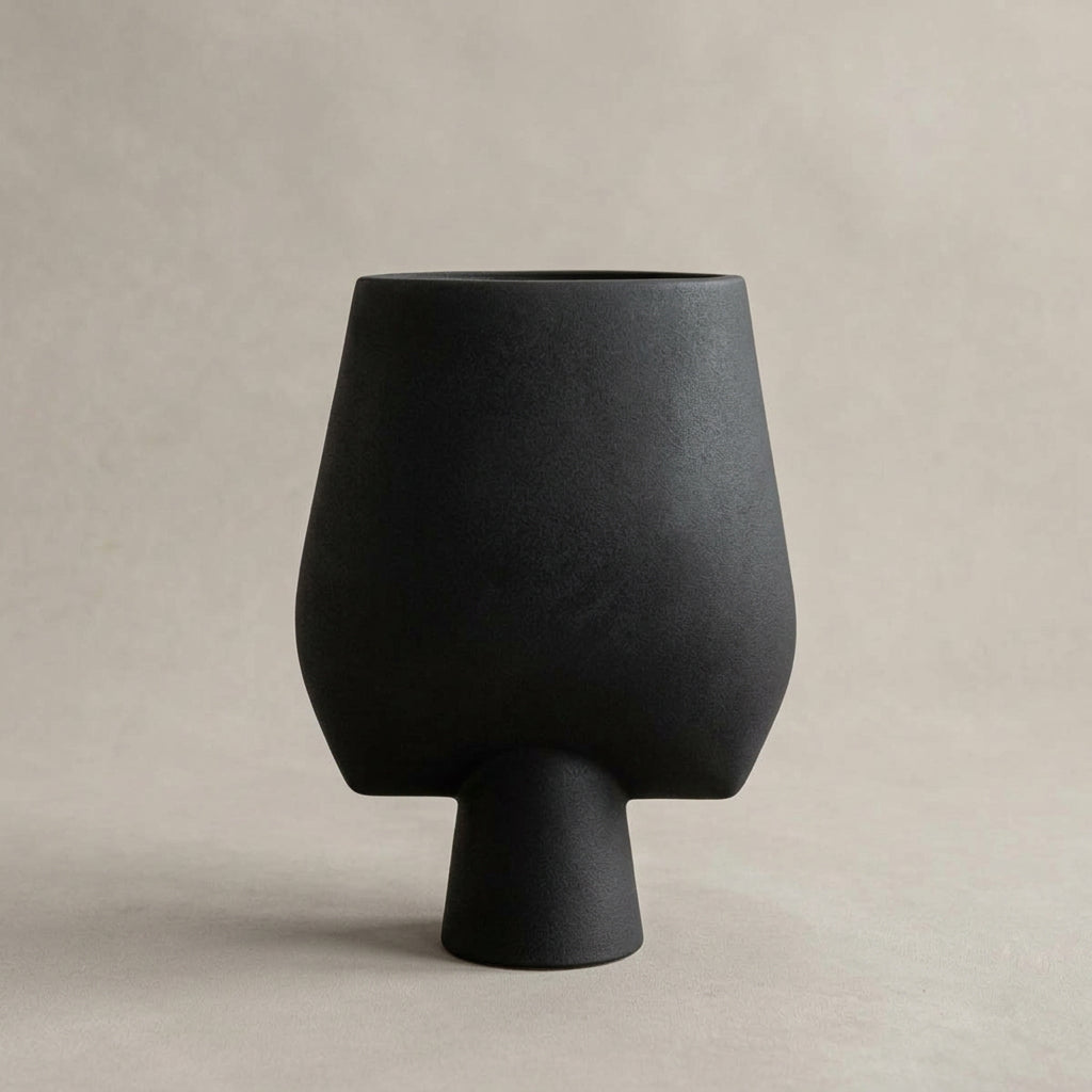 Sphere Vase Square, Big - Black