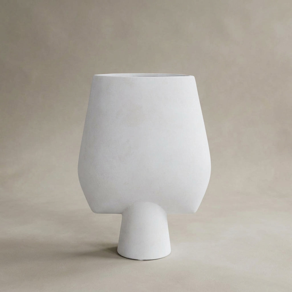 Sphere Vase Square, Big - Bone White