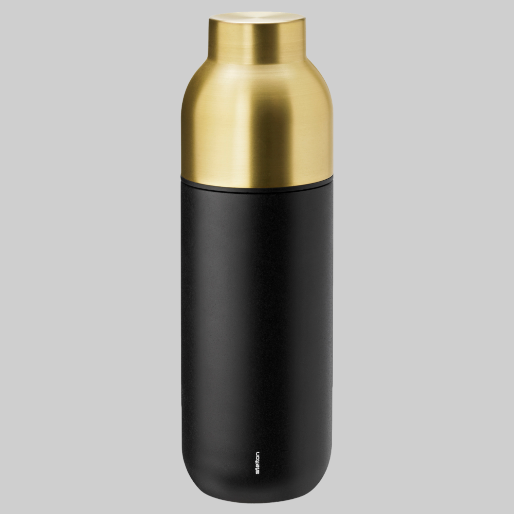 Collar thermo bottle, black / brass