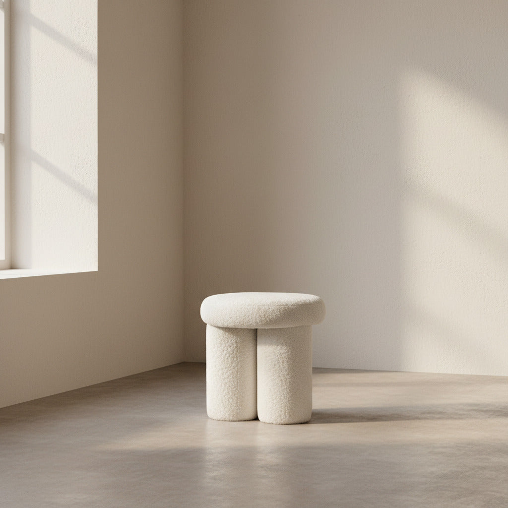 Big Foot Stool - Sheep Skin Off-White