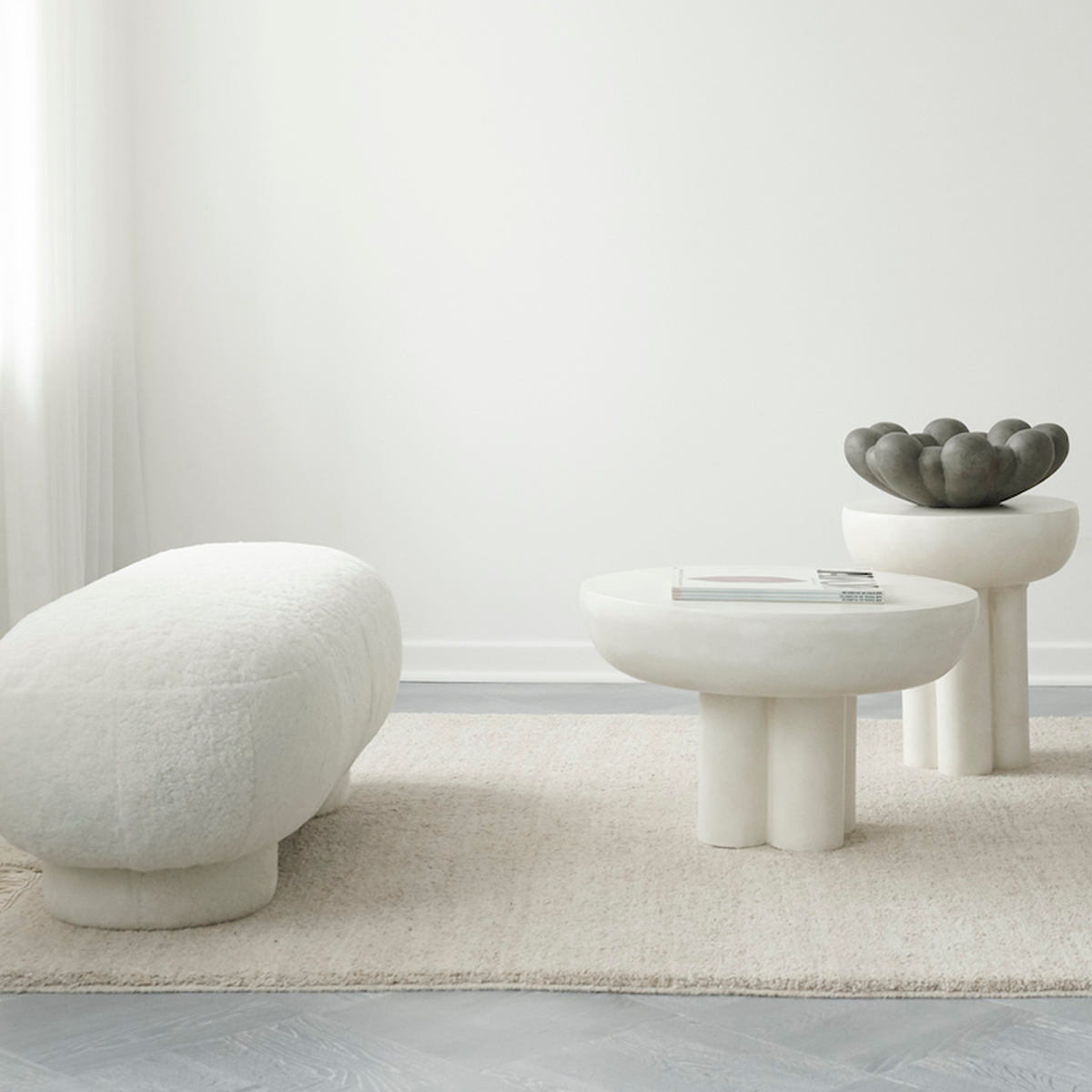 Crown Table, Low - Bone White