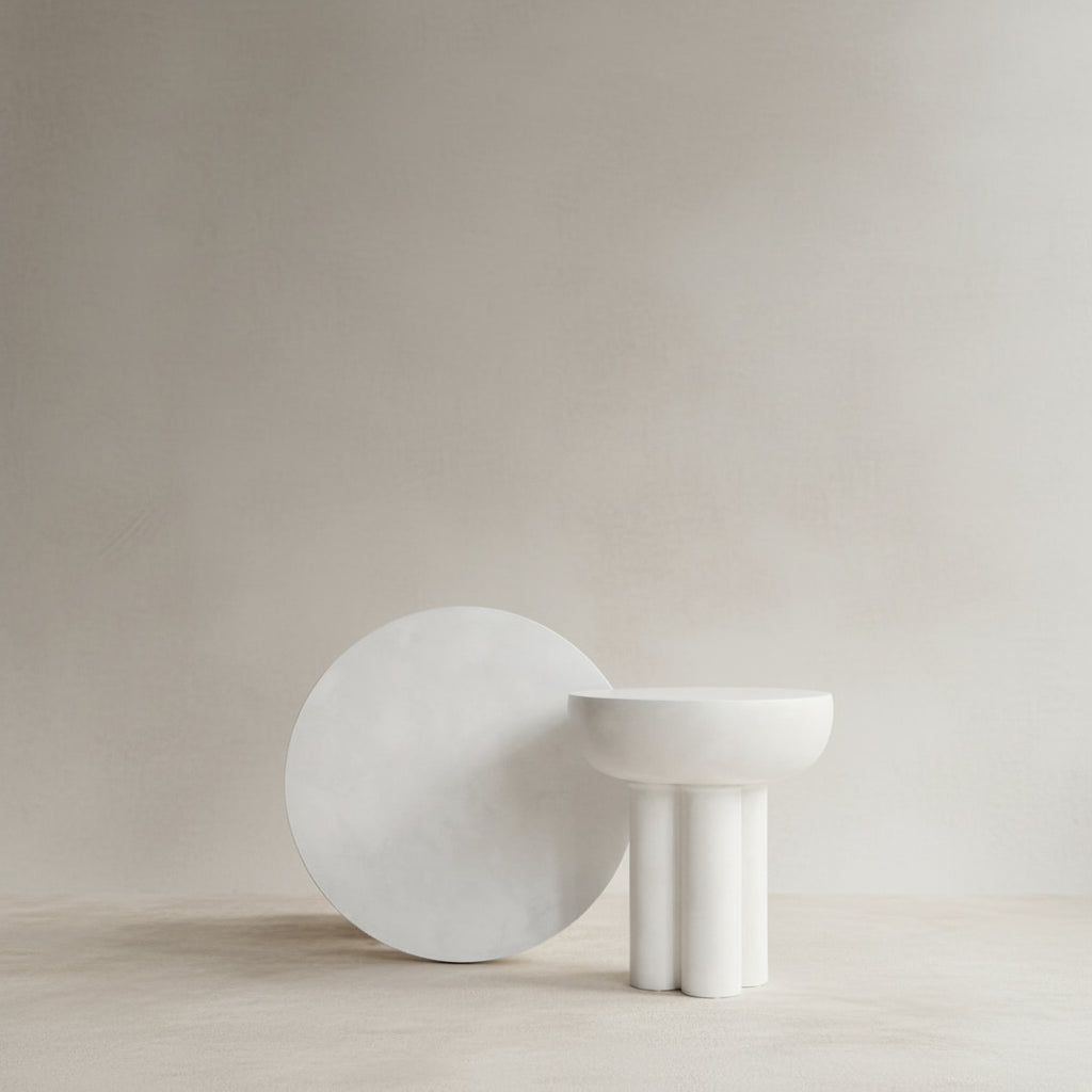 Crown Table, Low - Bone White