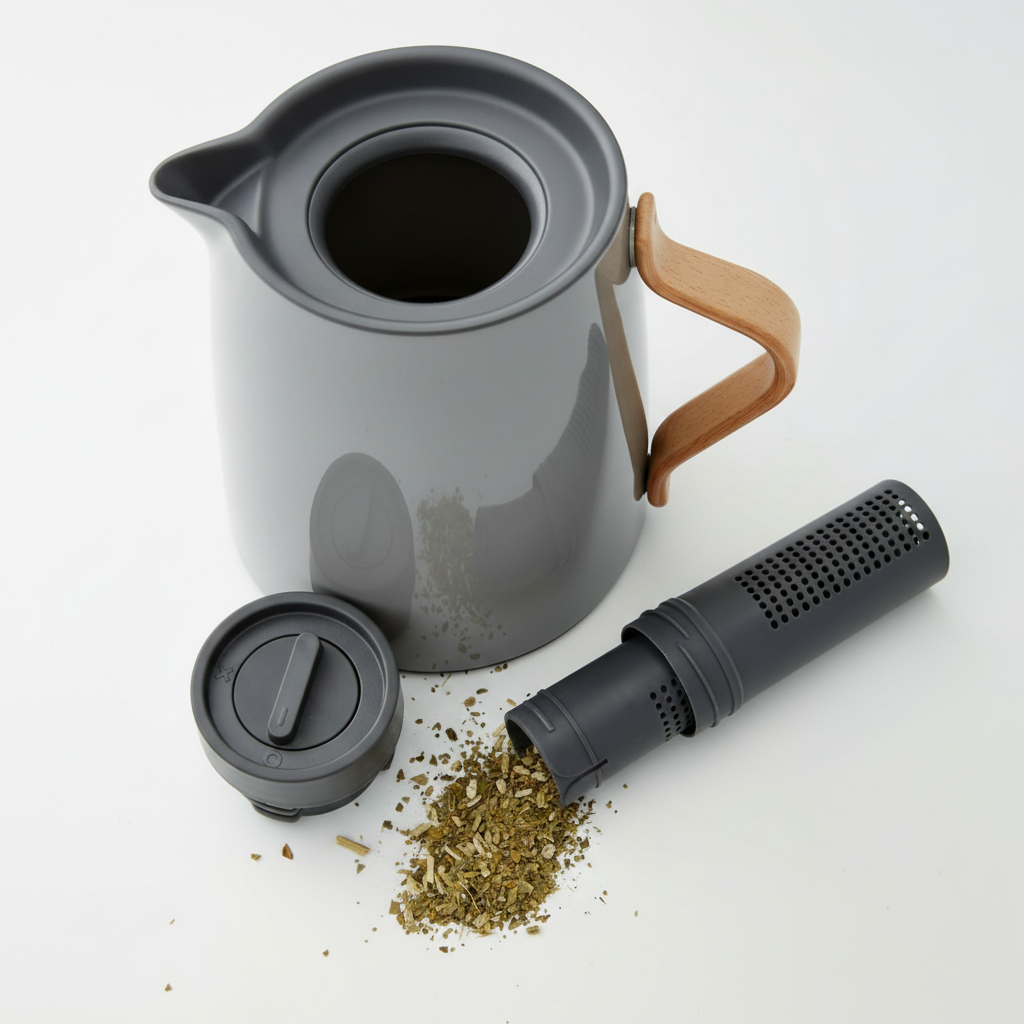Emma vacuum jug with tea brewer - 1 L - grey