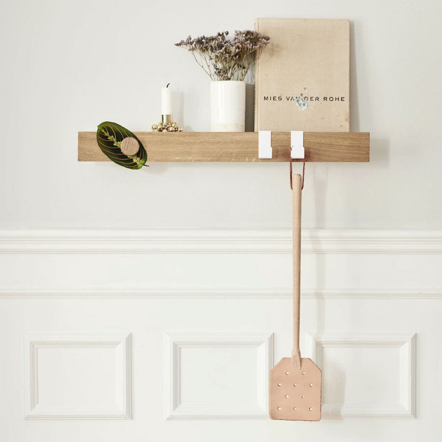 FLEX System magnetic shelf long, oak/white