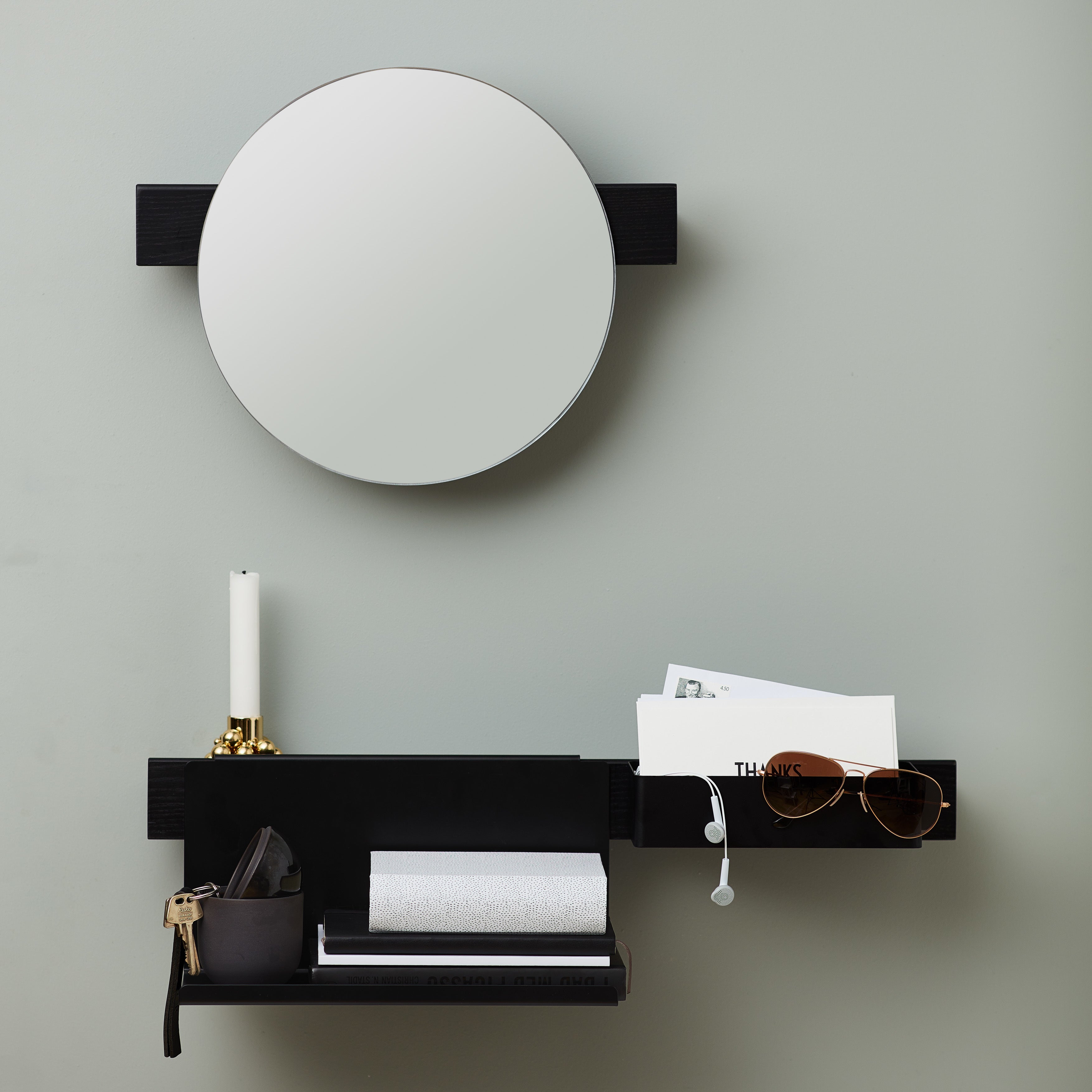 FLEX System magnetic shelf short, black oak/black*