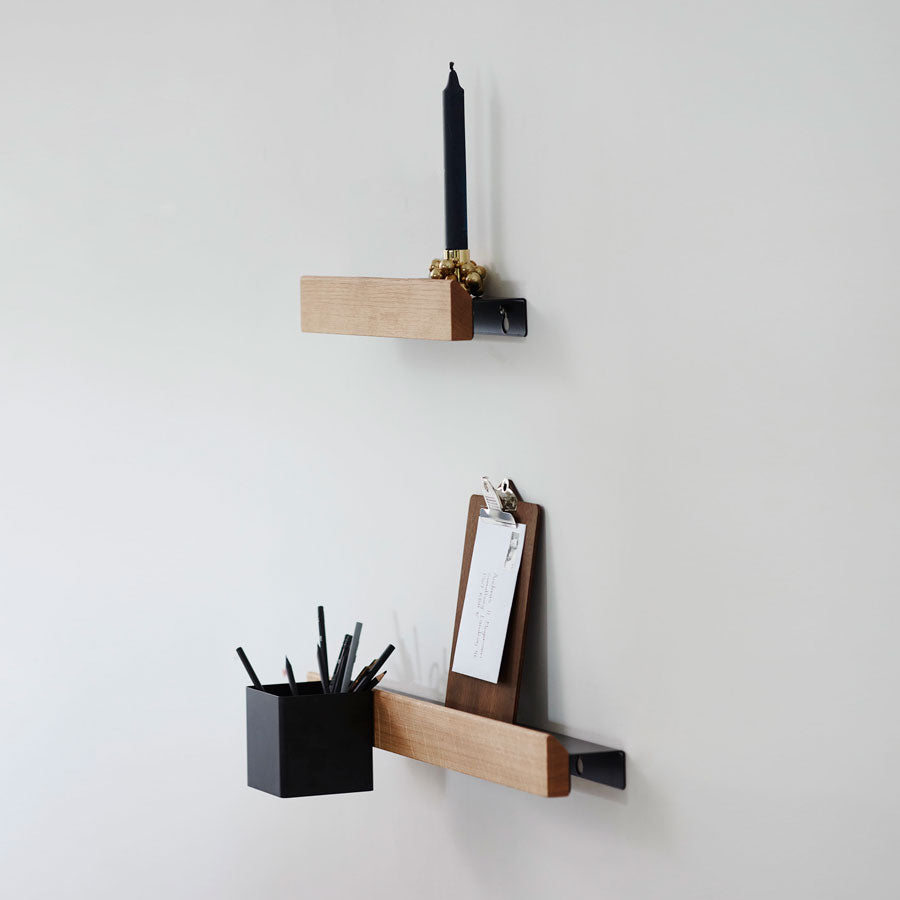 FLEX System magnetic shelf short, oak/black*