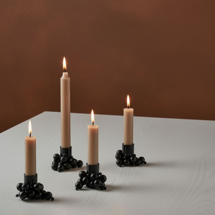 MOLEKYL candlelight set of 4, black