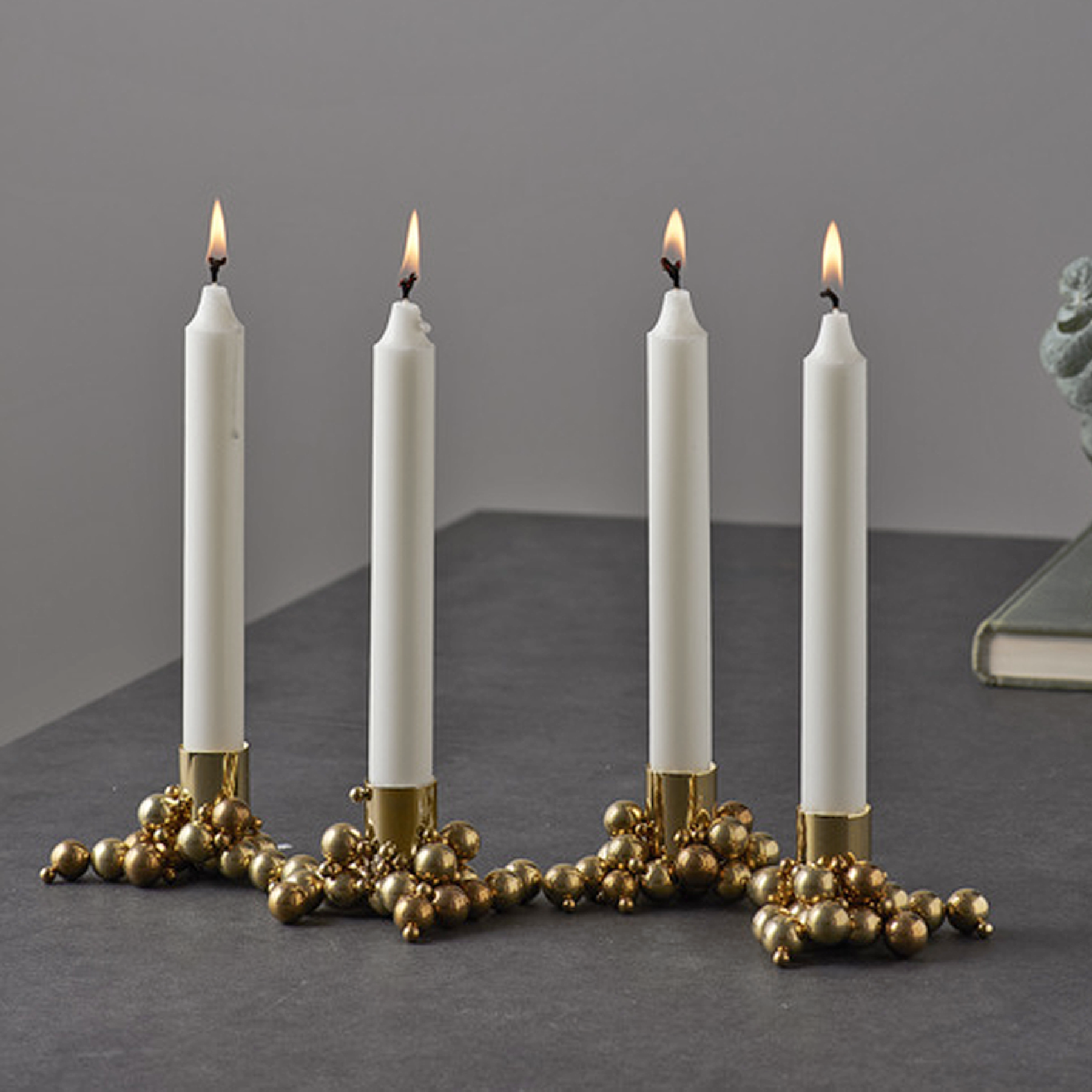 MOLEKYL candlelight set of 4, brass
