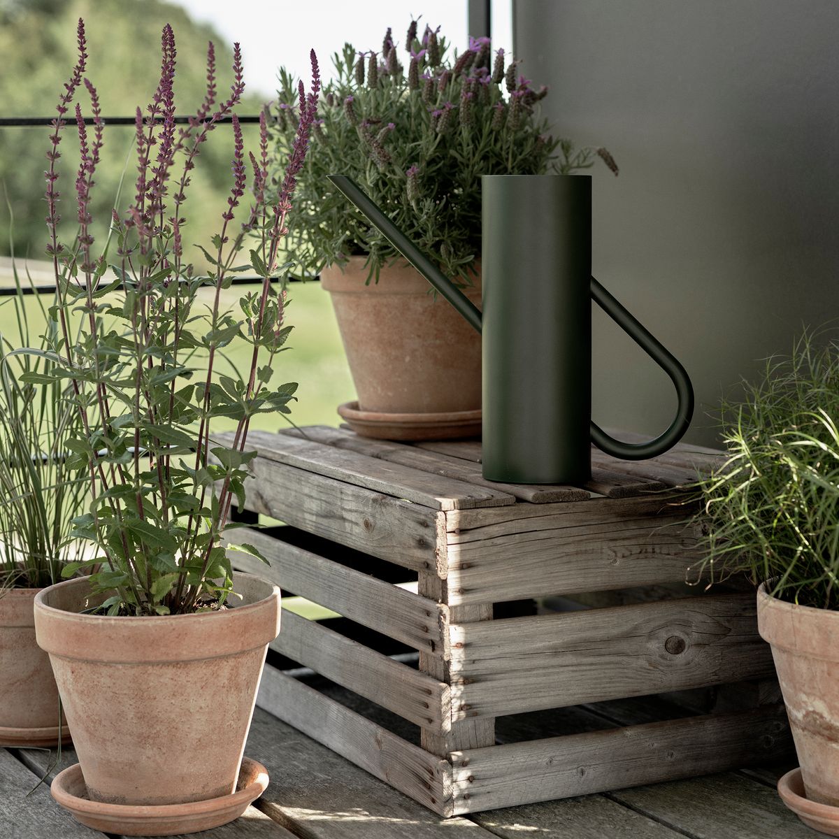Bloom Watering Can - Pine Green