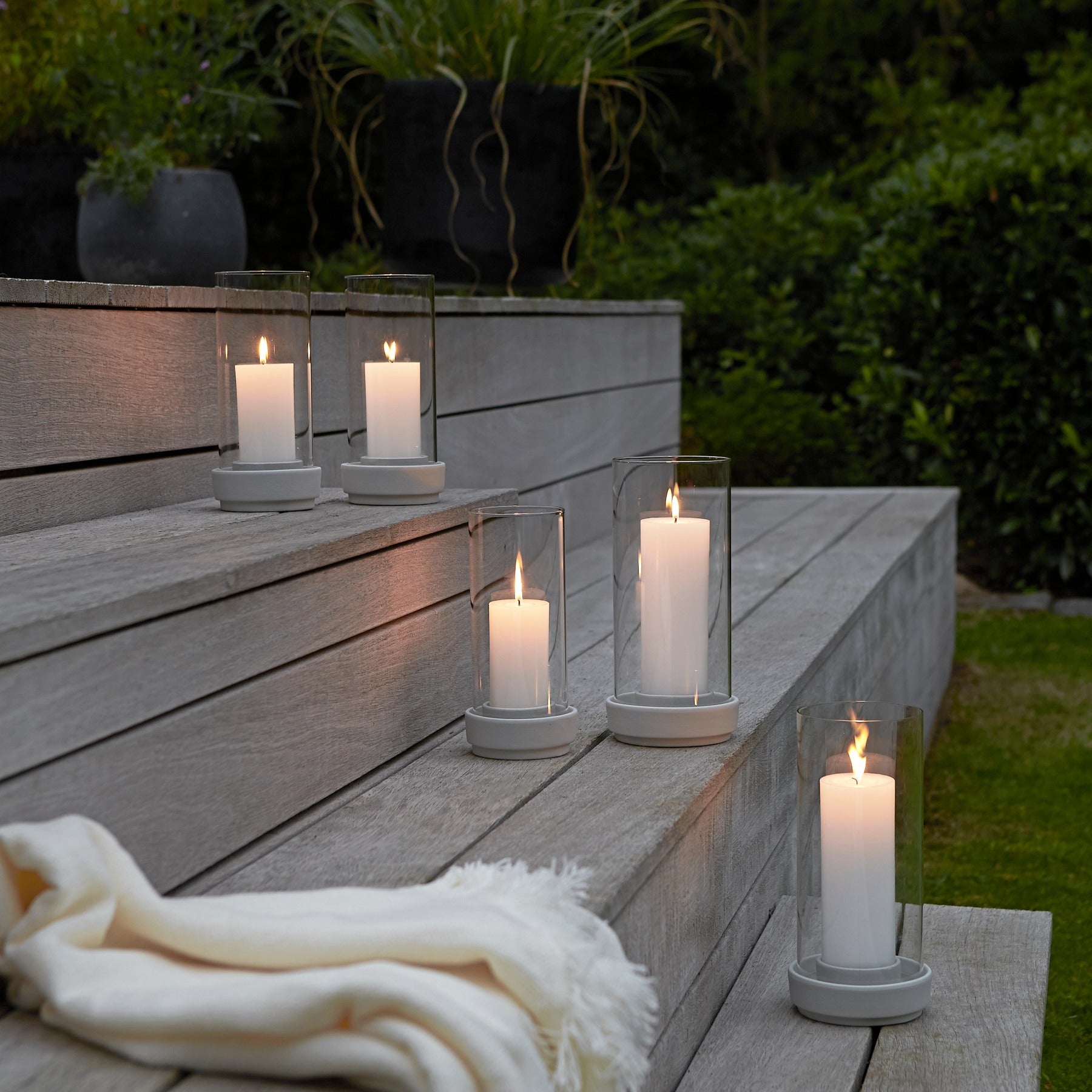 Hurricane Candle Holder -large, sand