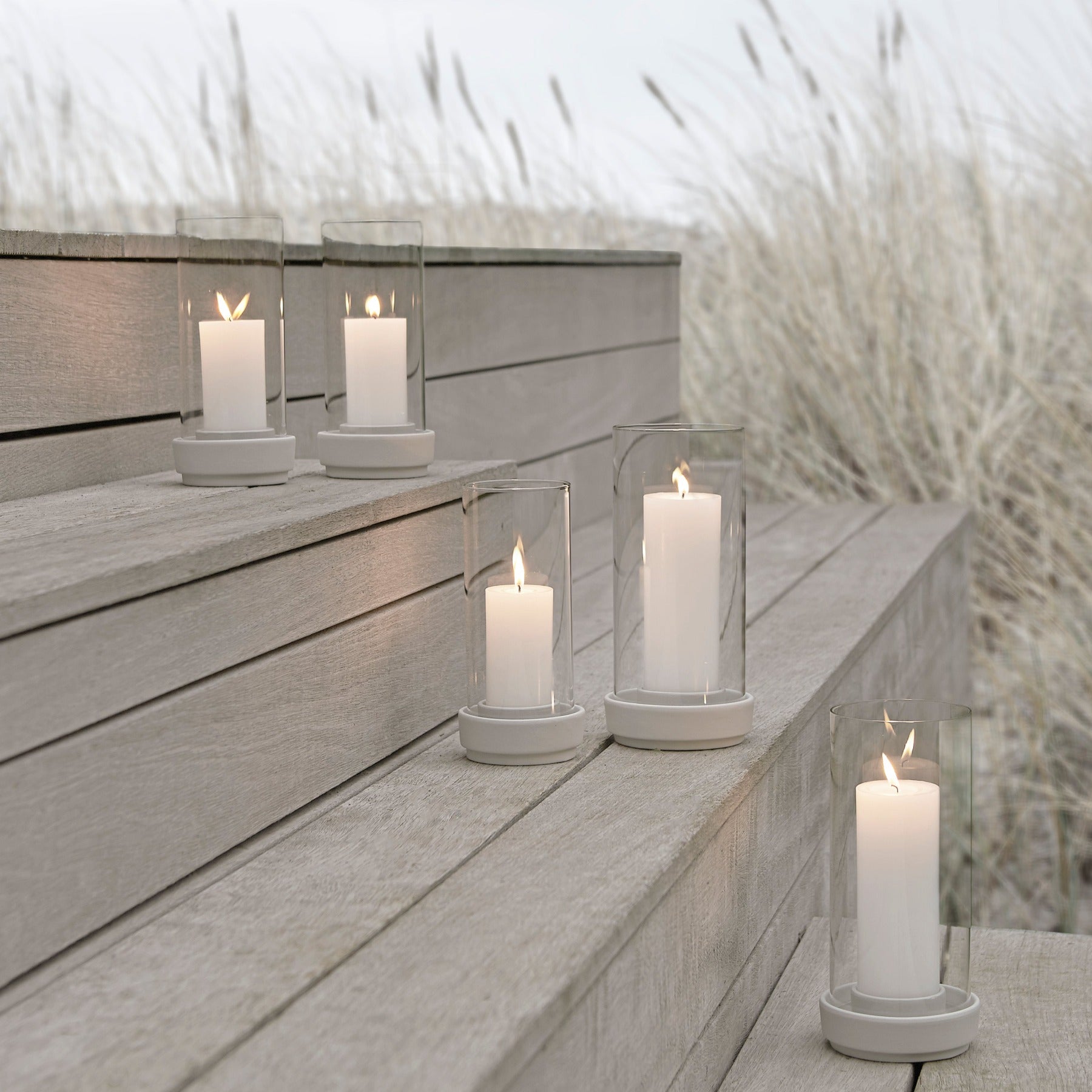 Hurricane Candle Holder -large, sand
