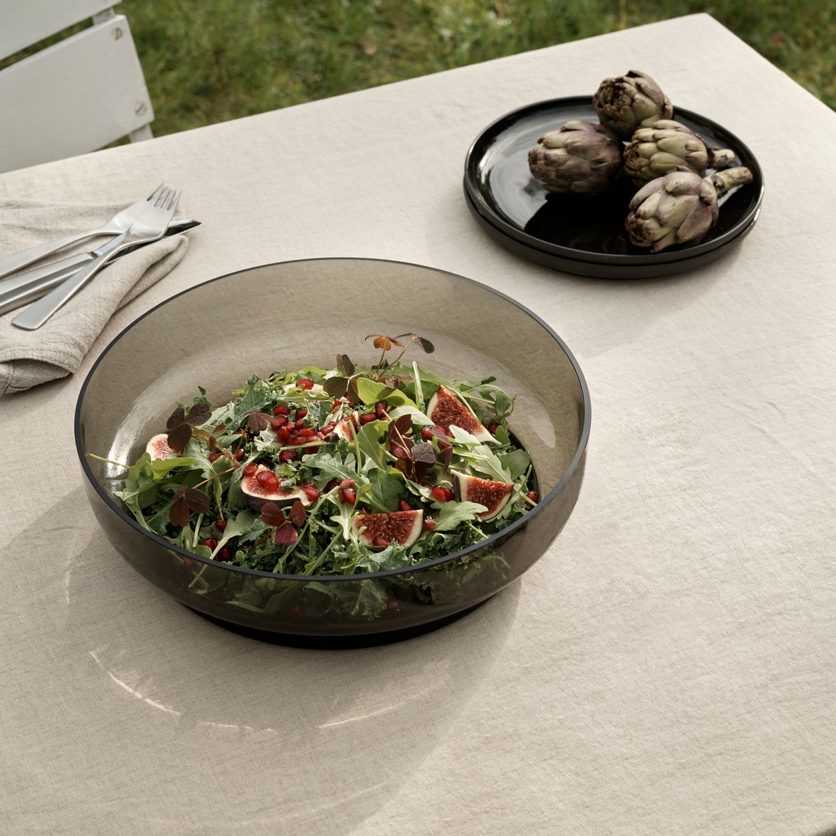 Hoop serving bowl - smoke