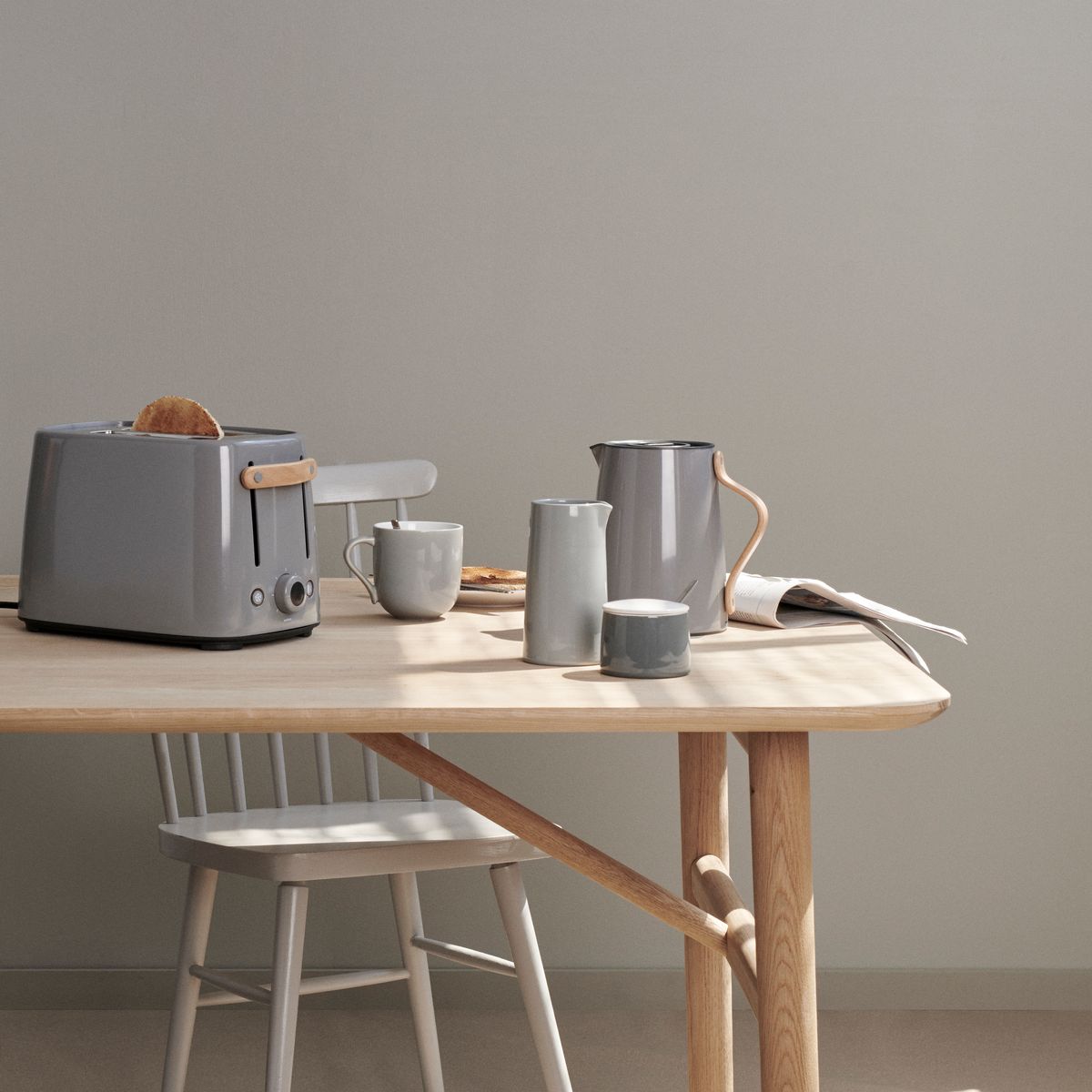 Emma vacuum jug with tea brewer - 1 L - grey