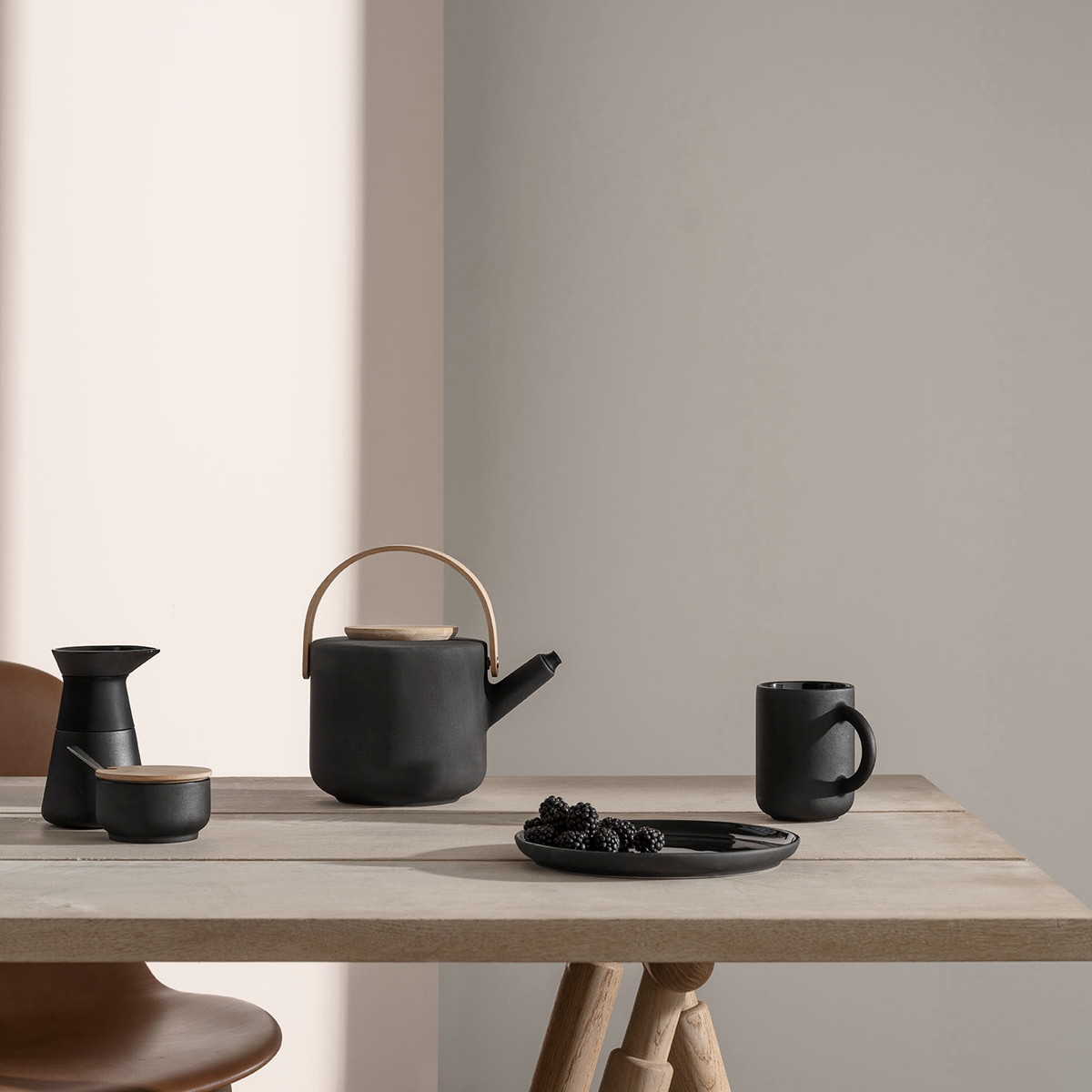 Theo mug, set of 2 - matte black