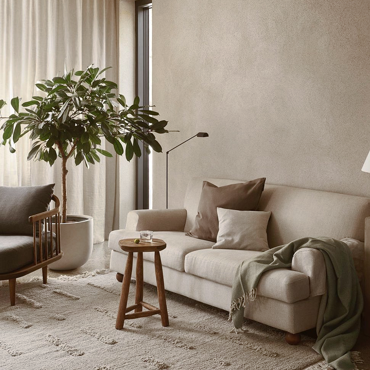 Laine, Natural White + White - Hand Knotted Rug