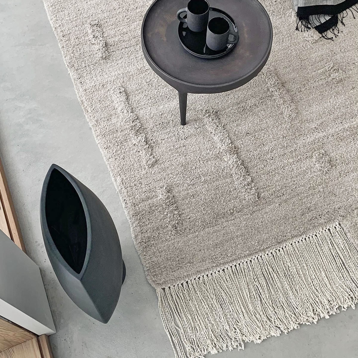 Laine, Natural White + White - Hand Knotted Rug