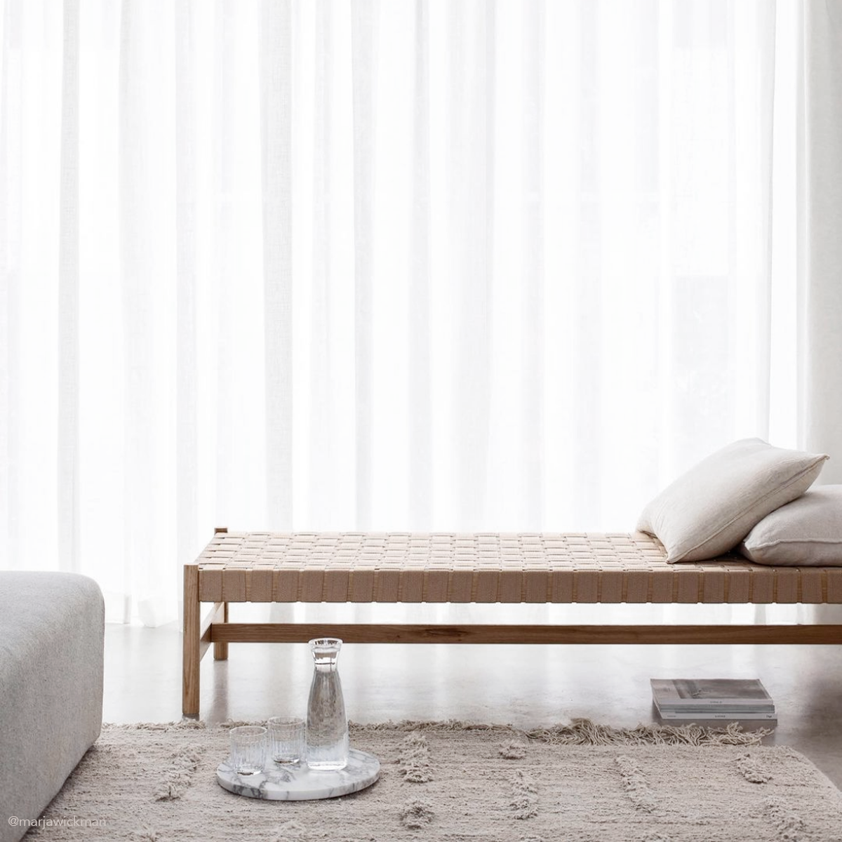 Laine, Natural White + White - Hand Knotted Rug