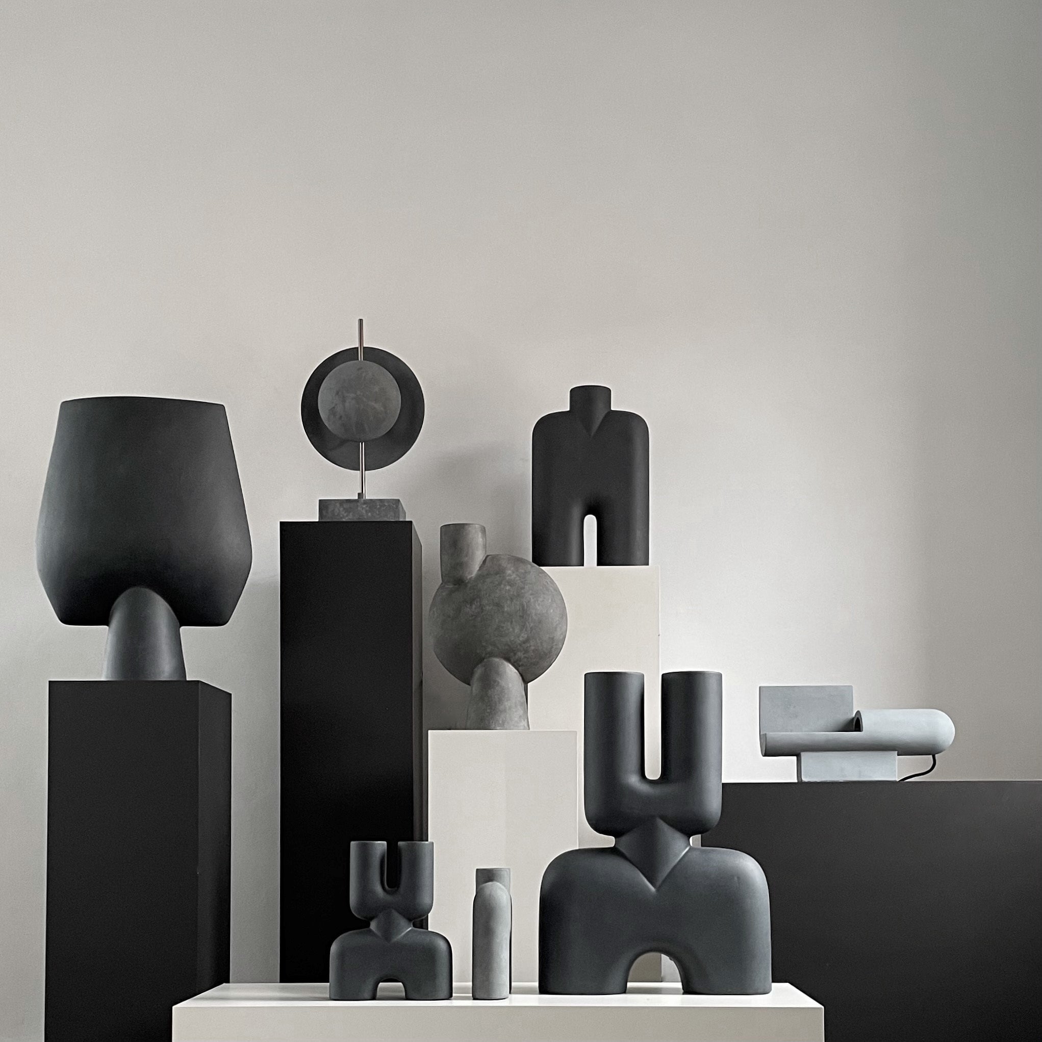 Brutalist Table Lamp, Concrete - Grey*