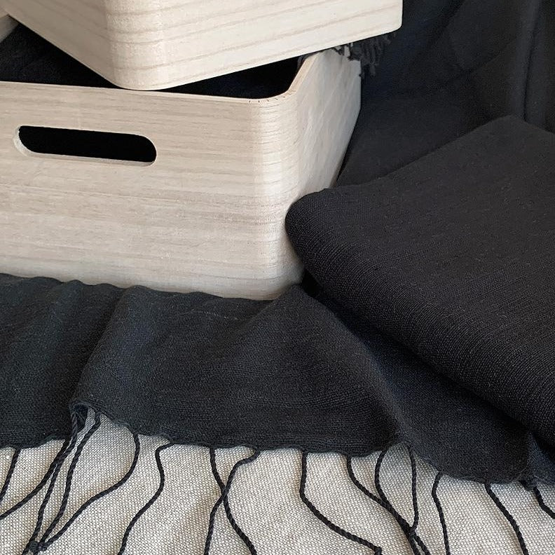 Musta Towel Collection | Pure Black - Hand Woven