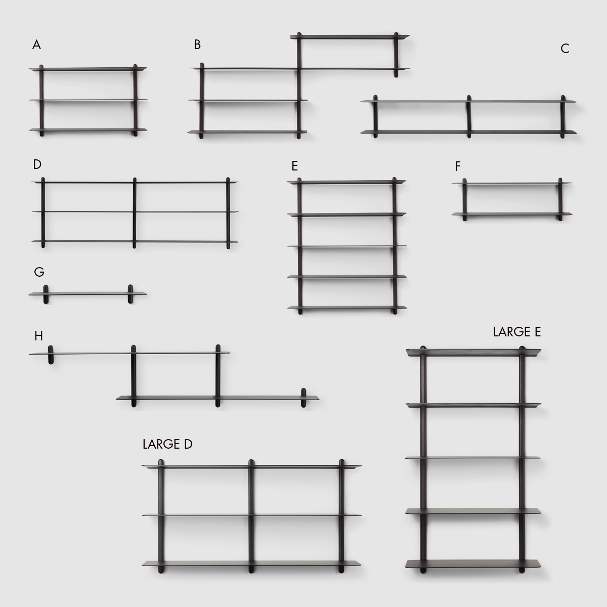 NIVO Shelf Small D - black ash/black