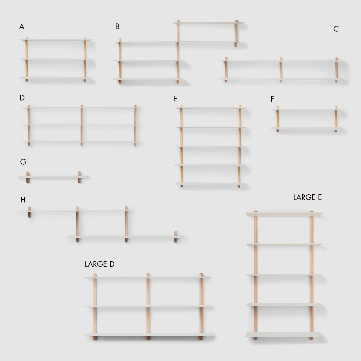 NIVO Shelf Large D - light oak/white